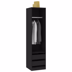 Armadio con Cassetti Nero 50x50x200 cm in Legno Multistratocod mxl 106139