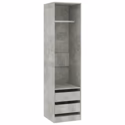 vidaXL Armadio Cassetti Grigio Cemento 50x50x200 cm Legno Multistrato - Vista aggiuntiva 2