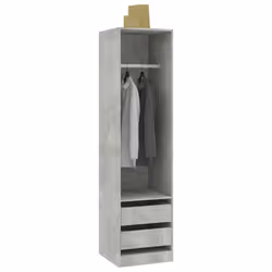 vidaXL Armadio Cassetti Grigio Cemento 50x50x200 cm Legno Multistrato - Vista aggiuntiva 3