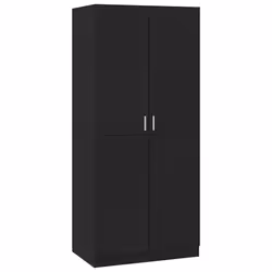 vidaXL Armadio Nero 80x52x180 cm in Legno Multistrato - Vista aggiuntiva 2