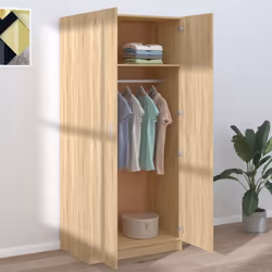 vidaXL Armadio Rovere Sonoma 80x50x180 cm in Legno Multistrato - Vista aggiuntiva 3