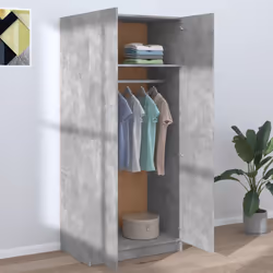 vidaXL Armadio Grigio Cemento 80x52x180 cm in Legno Multistrato - Vista aggiuntiva 3