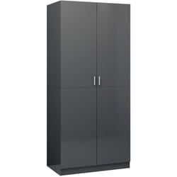 Armadio Grigio Lucido 90x52x200 cm in Legno Multistrato Vidaxl