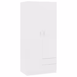 vidaXL Armadio Bianco 80x52x180 cm in Legno Multistrato - Vista aggiuntiva 2