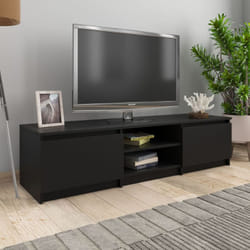Vidaxl - elegante mobile tv con 2 ante laterali e 2 ripiani laterali vari colori colore : Nero
