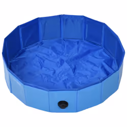 vidaXL Piscina per Cani Pieghevole Blu 80x20 cm in PVC - Vista aggiuntiva 3