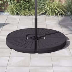 vidaXL Base per Ombrellone a Forma di Ventaglio 4 pz Nero - Vista aggiuntiva 3