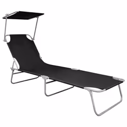 VidaXL 47770 sedia da esterno Salone Seduta imbottita Alluminio, Poliestere Nero - Vista aggiuntiva 2
