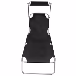 VidaXL 47770 sedia da esterno Salone Seduta imbottita Alluminio, Poliestere Nero - Vista aggiuntiva 3