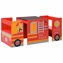 Set e Tavolo Sedie per Bambini 3pz Design Camion Pompieri Legnocod mxl 103750 - Vista aggiuntiva 2