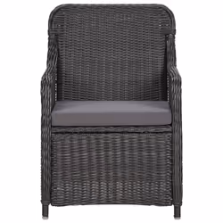 VidaXL 46549 sedia da esterno Terrazzo Seduta imbottita Poliestere Nero, Grigio - Vista aggiuntiva 4
