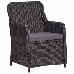 VidaXL 46549 sedia da esterno Terrazzo Seduta imbottita Poliestere Nero, Grigio - Vista aggiuntiva 5