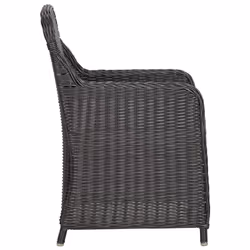VidaXL 46549 sedia da esterno Terrazzo Seduta imbottita Poliestere Nero, Grigio - Vista aggiuntiva 6