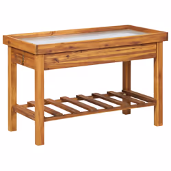 Banco da Lavoro per Giardino Piano in Zinco e Massello d'Acaciacod mxl 97009 - Vista aggiuntiva 2