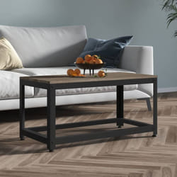 Tavolino da Salotto, Tavolino da caffè Grigio e Nero 90x45x45 cm in mdf e Ferro Vidaxl