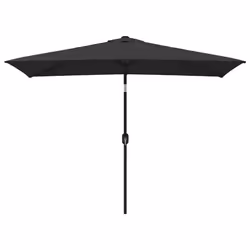 vidaXL Ombrellone da Giardino con Palo in Metallo 300x200 cm Nero - Vista aggiuntiva 2