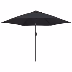 vidaXL Ombrellone da Esterni con LED e Palo in Acciaio 300 cm Nero - Vista aggiuntiva 2