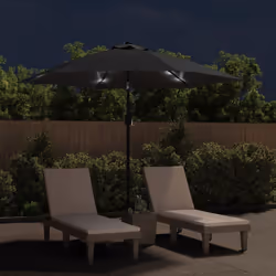 vidaXL Ombrellone da Esterni con LED e Palo in Acciaio 300 cm Nero - Vista aggiuntiva 3
