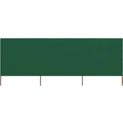 Paravento a 3 Pannelli in Tessuto 400x80 cm Verde Vidaxl 998453