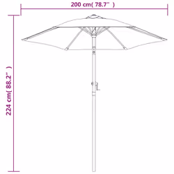 VidaXL 47207 ombrellone da cortile Esagono Grigio scuro, Grigio talpa - Vista aggiuntiva 7