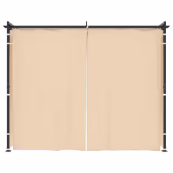 vidaXL Gazebo con Tende 3x3 m Crema in Acciaio - Vista aggiuntiva 3