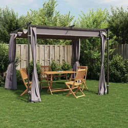 Vidaxl - Gazebo con Tende 3x3 m Antracite in Acciaio