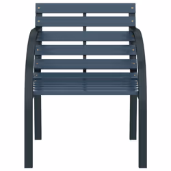 VidaXL 47938 sedia da esterno Terrazzo Acciaio, Legno Grigio - Vista aggiuntiva 4