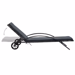 VidaXL 47746 sedia da esterno Salone Seduta imbottita Rattan sintetico, Acciaio Grigio - Vista aggiuntiva 3