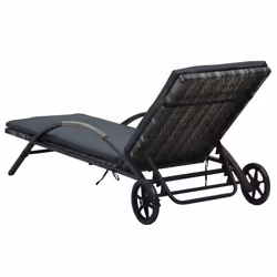 VidaXL 47746 sedia da esterno Salone Seduta imbottita Rattan sintetico, Acciaio Grigio - Vista aggiuntiva 4