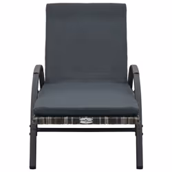 VidaXL 47746 sedia da esterno Salone Seduta imbottita Rattan sintetico, Acciaio Grigio - Vista aggiuntiva 5