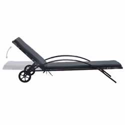 VidaXL 47747 sedia da esterno Salone Seduta imbottita Rattan sintetico, Acciaio Grigio - Vista aggiuntiva 3
