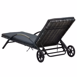 VidaXL 47747 sedia da esterno Salone Seduta imbottita Rattan sintetico, Acciaio Grigio - Vista aggiuntiva 4