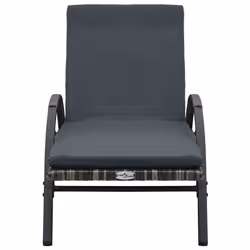 VidaXL 47747 sedia da esterno Salone Seduta imbottita Rattan sintetico, Acciaio Grigio - Vista aggiuntiva 5