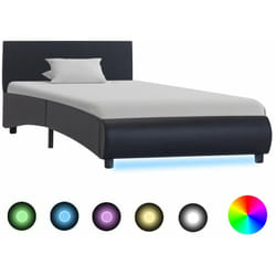 Giroletto con led Nero in Similpelle 100x200 cm Vidaxl