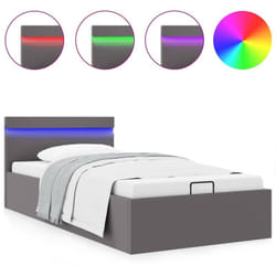 Giroletto Contenitore Idraulico led Grigio Similpelle 100x200cm Vidaxl 65231