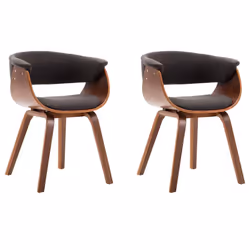 vidaXL Sedie da Pranzo 2 pz Legno Curvato e Tessuto Grigio - Vista aggiuntiva 2