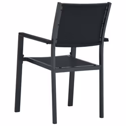 VidaXL 47890 sedia da esterno Terrazzo Plastica, Acciaio Nero - Vista aggiuntiva 5