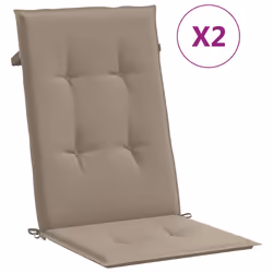 vidaXL Cuscini per Sedie Alte 2 pz Tortora 120x50x3 cm in Tessuto - Vista aggiuntiva 2
