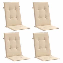 vidaXL Cuscini per Sedie 4 pz Beige 120x50x3 cm in Tessuto - Vista aggiuntiva 3
