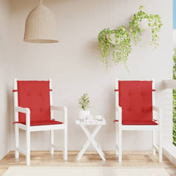 Cuscini per Sedia da Giardino 2 pz, Comodo cuscino per sgabello Rossi 100x50x7 cm in Tessuto Vidaxl 5058