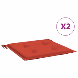 vidaXL Cuscini per Sedia 2 pz Rossi 50x50x4 cm in Tessuto Oxford - Vista aggiuntiva 2