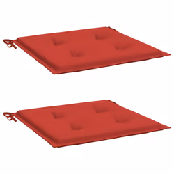 vidaXL Cuscini per Sedia 2 pz Rossi 50x50x4 cm in Tessuto Oxford - Vista aggiuntiva 3