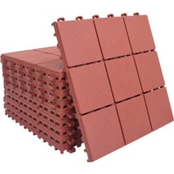 Piastrelle per Decking 10 pz Rosse 30,5x30,5 cm in Plastica Vidaxl 77616