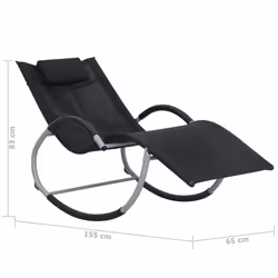 VidaXL 47788 sedia da esterno Salone Seduta imbottita Acciaio, Tessile Nero, Grigio - Vista aggiuntiva 5