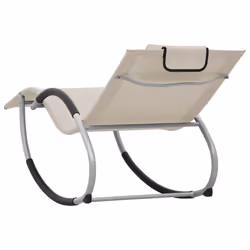 VidaXL 47789 sedia da esterno Salone Seduta imbottita Acciaio, Tessile Crema, Grigio - Vista aggiuntiva 4