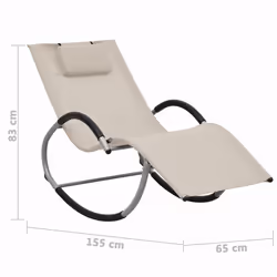 VidaXL 47789 sedia da esterno Salone Seduta imbottita Acciaio, Tessile Crema, Grigio - Vista aggiuntiva 6