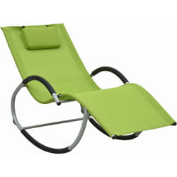 VidaXL 47791 sedia da esterno Salone Seduta imbottita Acciaio, Tessile Verde, Grigio