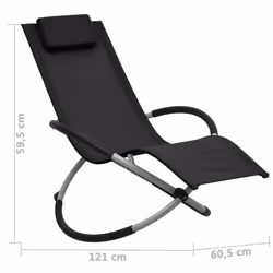 VidaXL 47793 sedia da esterno Salone Seduta imbottita Acciaio Nero, Grigio - Vista aggiuntiva 6