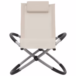 VidaXL 47794 sedia da esterno Salone Seduta imbottita Acciaio Crema, Grigio - Vista aggiuntiva 2