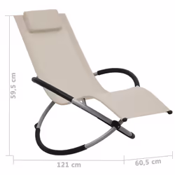 VidaXL 47794 sedia da esterno Salone Seduta imbottita Acciaio Crema, Grigio - Vista aggiuntiva 6